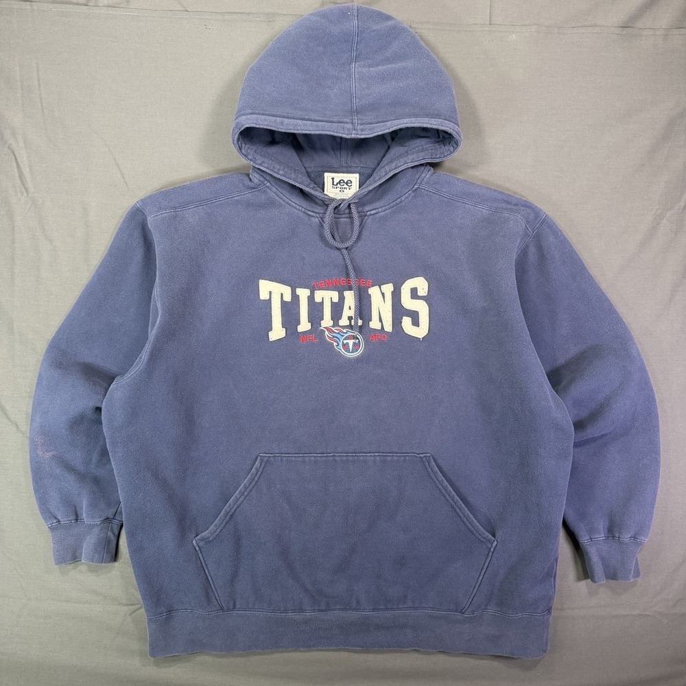 Vintage Tennessee Titans Pullover Hoodie 90s Lee Sport Navy Blue Embroidered XL